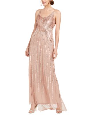 adrianna papell beaded sequined dress