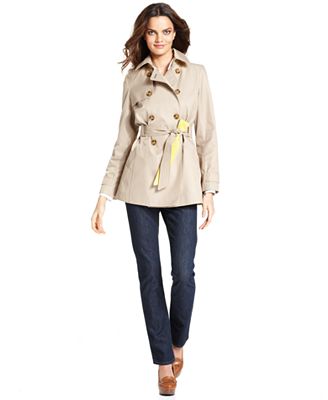 Tommy Hilfiger Coat, Double-Breasted Belted Trench - Coats - Women - Macy's