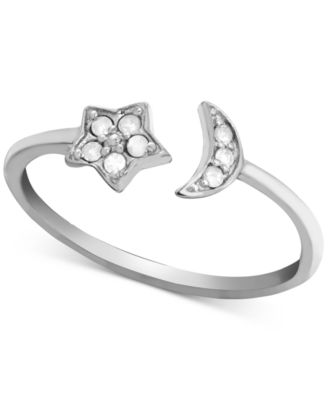 moon and star open ring