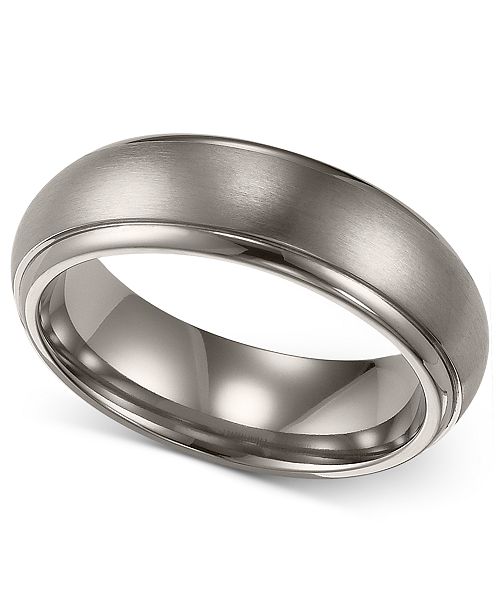 Triton Men S Titanium Ring Comfort Fit Wedding Band 6mm Reviews Rings Jewelry Watches Macy S