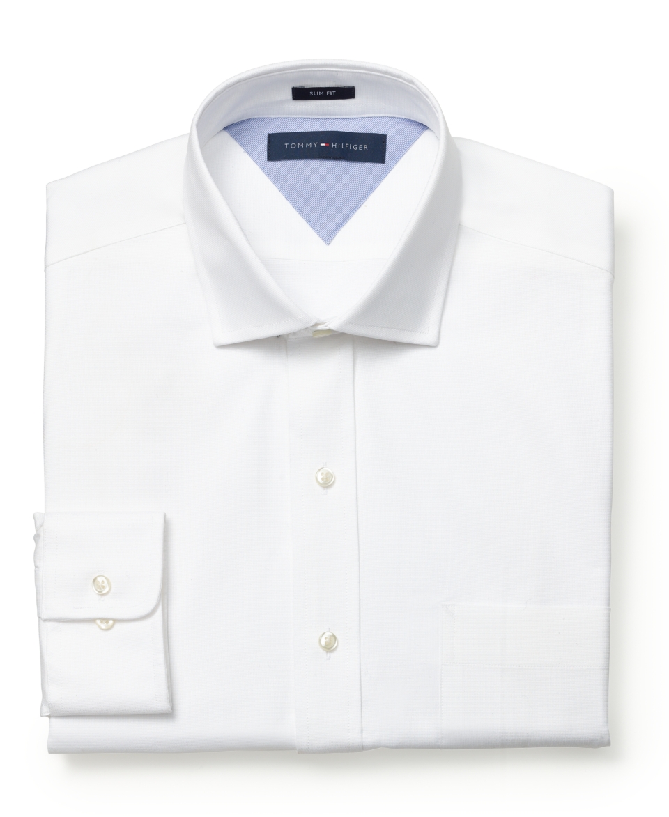 Tommy Hilfiger Dress Shirt, White Long Sleeve Dress Shirt   Mens Dress