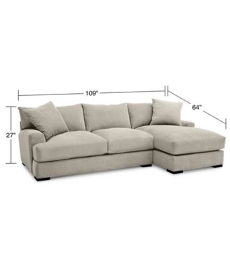 Furniture Rhyder 2-Pc. Fabric Sectional Sofa With Chaise, Created For ...