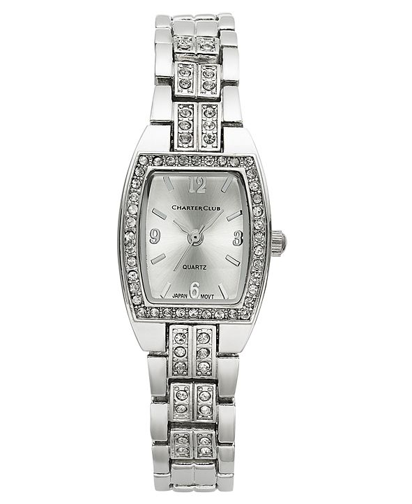 Charter Club Women's SilverTone Crystal Bracelet Watch 28mm & Reviews