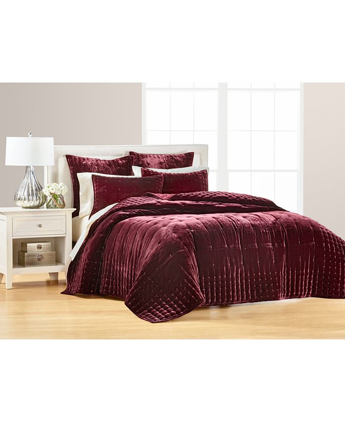 Martha Stewart Collection CLOSEOUT! Tufted Velvet Twin Quilt, Created