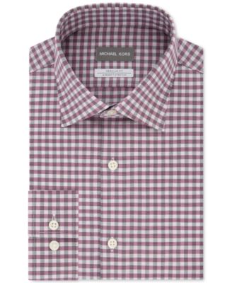 michael kors men's stretch gingham check shirt