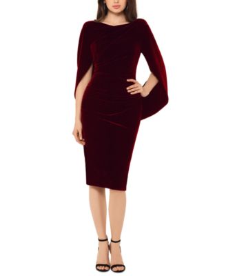 betsy and adam draped back sheath dress