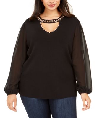 plus size keyhole sweater