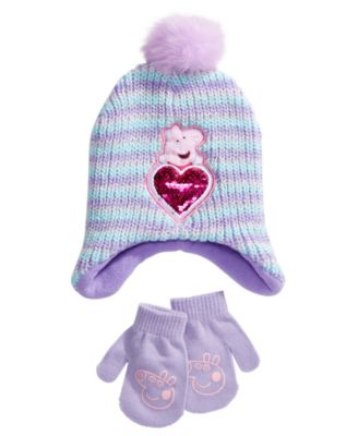 peppa pig hat and mittens