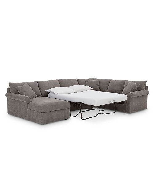 Furniture Wedport 3 Pc Fabric Sofa Return Sleeper Sectional With Chaise Created For Macy S Reviews Furniture Macy S