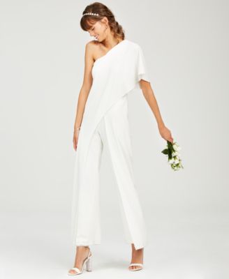 adrianna papell jumpsuit one shoulder