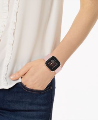 versa 2 rose elastomer strap touchscreen smart watch 39mm