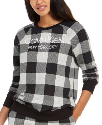 modern cotton lounge buffalo check sweatshirt