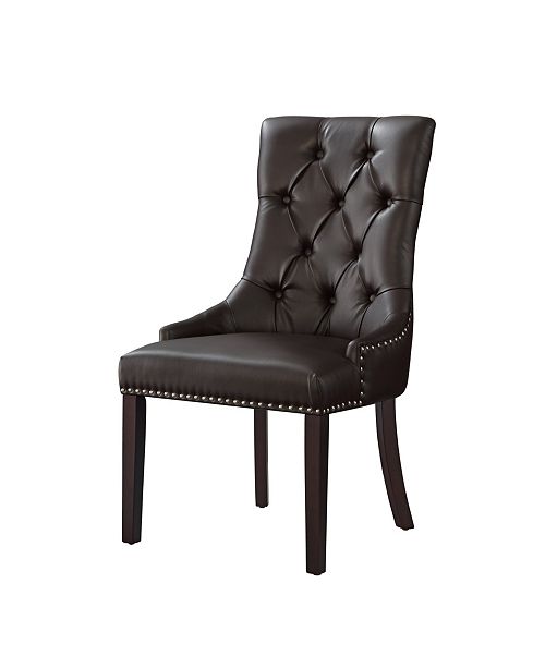 Inspired Home Alberto Tufted Dining Chair With Nailhead And Ring Handle Set Of 2 Reviews Furniture Macy S