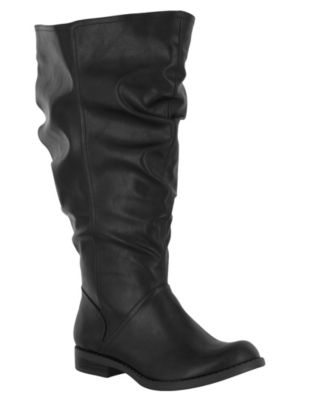 extra wide calf boots black
