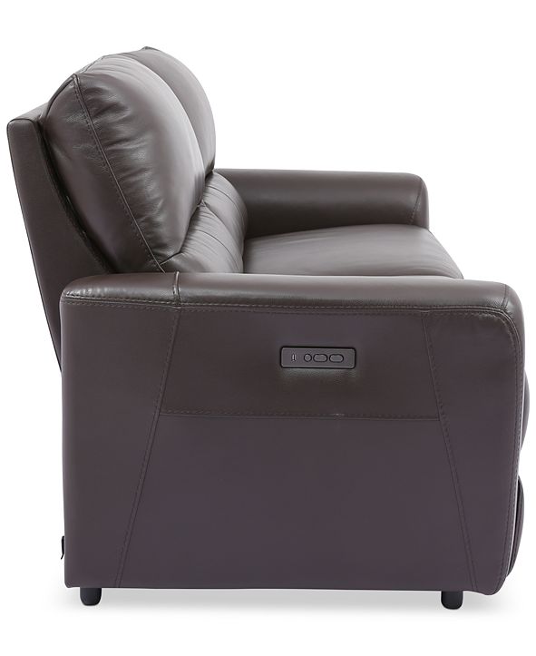 Furniture Danvors 2Pc. Leather Sectional Sofa with 2 Power Recliners