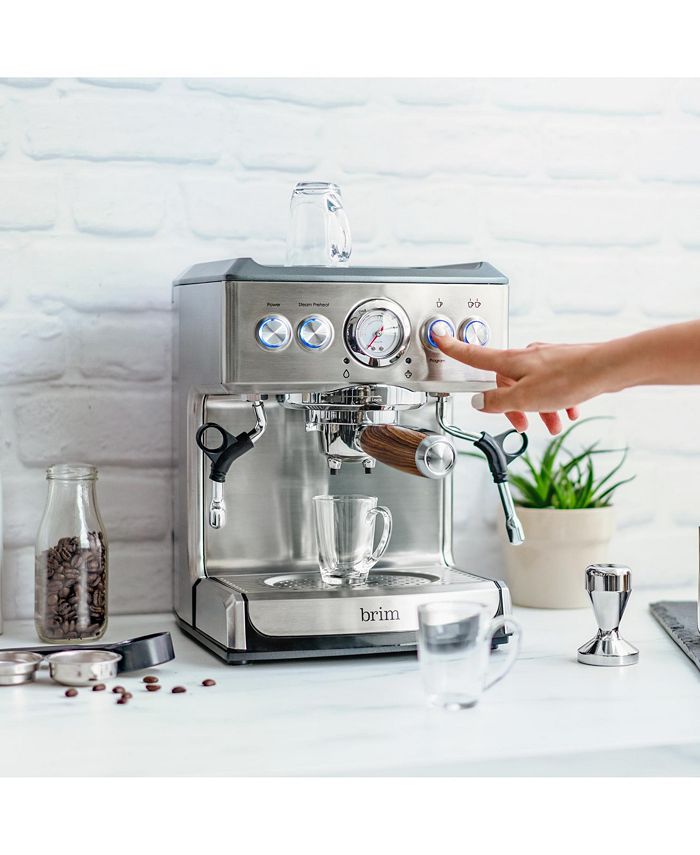 Brim 19 Bar Espresso Maker with Wood Finish Handle & Reviews Small