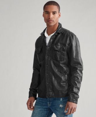 leather jacket polo shirt