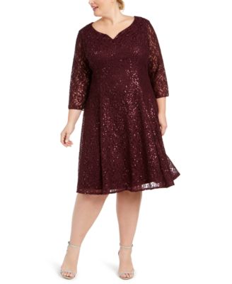 SL Fashions Plus Size Sequined Lace 