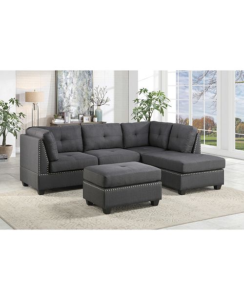 Furniture Alamo 2pc Sectional Sofa W Ottoman Reviews Furniture Macy S