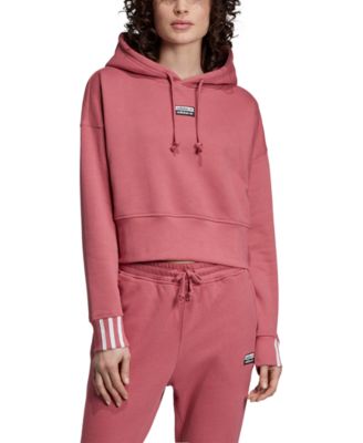 Vocal Cotton 3-Stripe Cropped Hoodie 