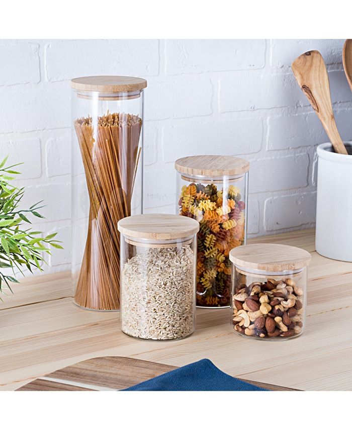 Honey Can Do 4Pc. Glass & Bamboo Canister Set & Reviews Cleaning