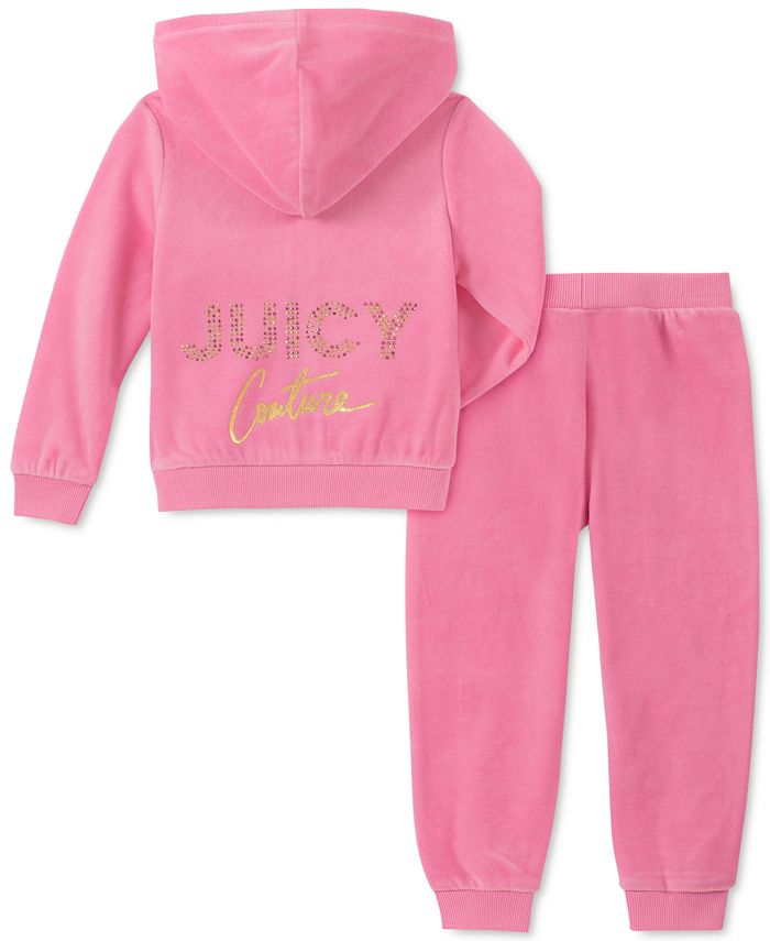 Juicy Couture Little Girls 2-Pc. Velour Hoodie & Jogger Pants Set & Reviews - Sets & Outfits