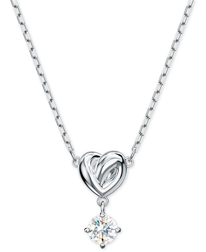 Swarovski Heart Knot Crystal Pendant Necklace 14 7 8 2 Extender Reviews Necklaces Jewelry Watches Macy S