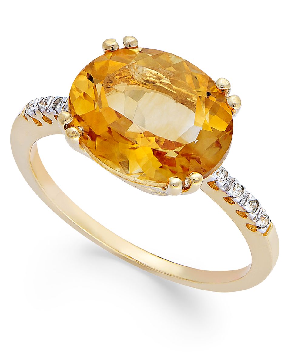 10k Gold Citrine (1 1/5 ct. t.w.) & Diamond (1/5 ct. t.w.) Ring   Rings   Jewelry & Watches