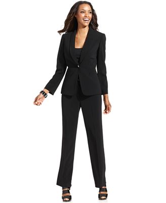Tahari by ASL Suit, Damask-Stripe Jacket & Pants - Wear to Work - Women ...