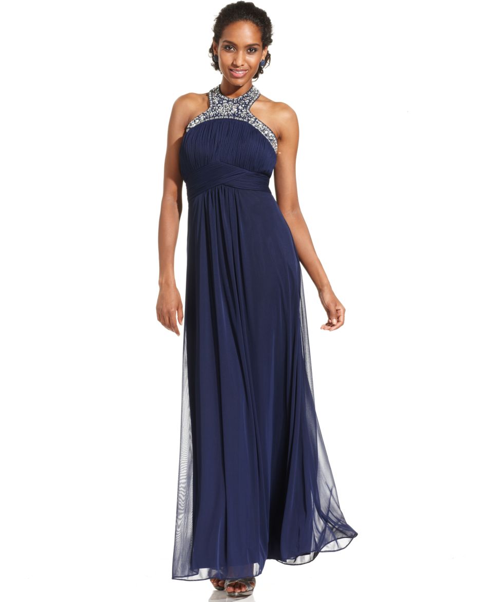 Xscape Dress, Sleeveless Jeweled Halter Gown   Dresses   Women