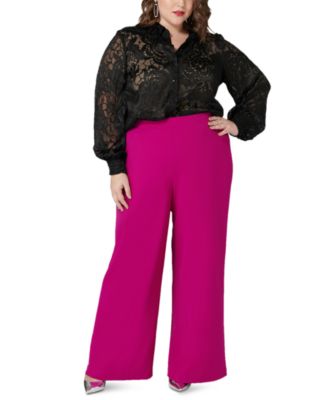 macys plus size wide leg pants