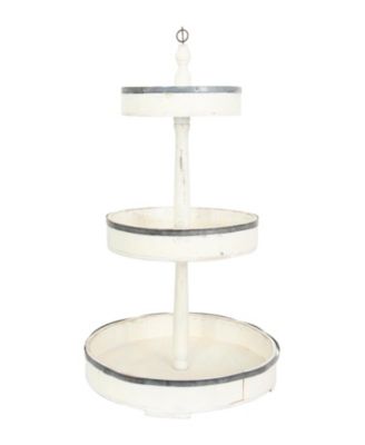 Двухэтажный Домашний декоративный деревянный жестяной 3-х ярусный поднос