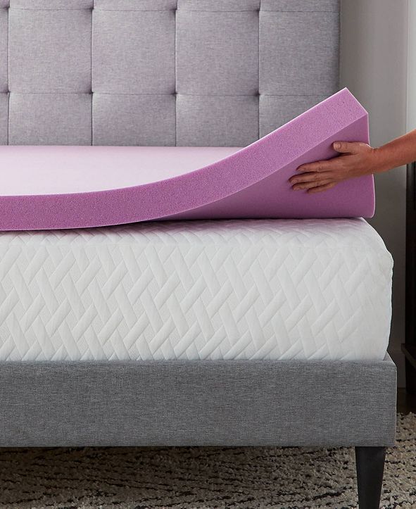 Lucid 3" Lavender Memory Foam Mattress Topper, Queen & Reviews Mattress Pads & Toppers Bed