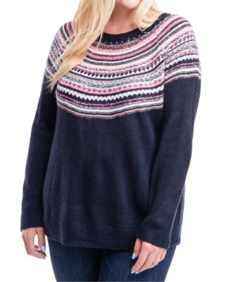 plus size fair isle sweater