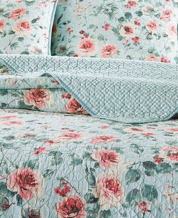 Martha Stewart Collection Garden Floral Full/Queen Quilt, Created for