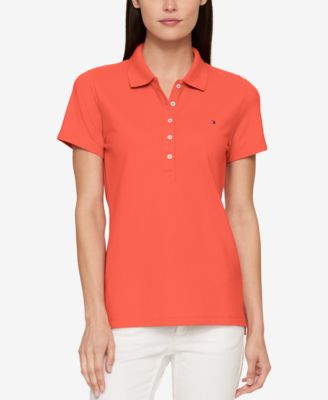 tommy hilfiger orange polo shirt