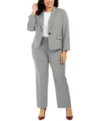 macy's plus size pant suits