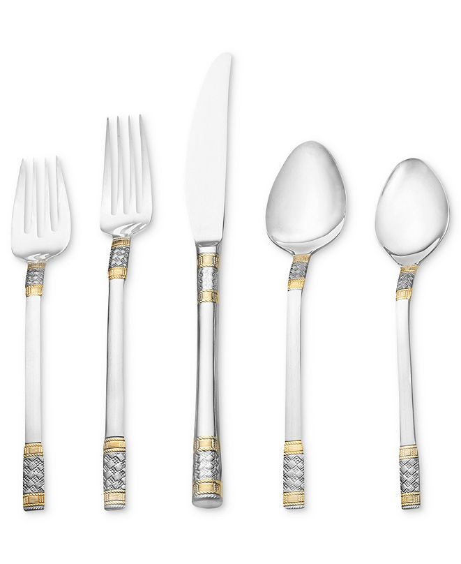 Wallace Flatware 18/10, Corsica Gold Accent 65Pc Set, Service for 12