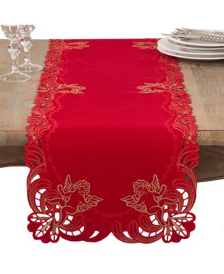 Рождественская настольная дорожка с вышивкой в виде Ангела и херувима от Saro Lifestyle