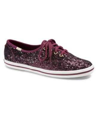 burgundy glitter sneakers
