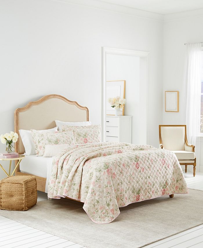 Laura Ashley Breezy Floral King Quilt Set Reviews Quilts Bedspreads Bed Bath Macy S The archive floral is fresh and pretty in this new palette and a surprise of polka dots on the reverse. breezy floral king quilt set