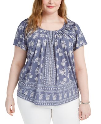 macy's style & co plus size tops