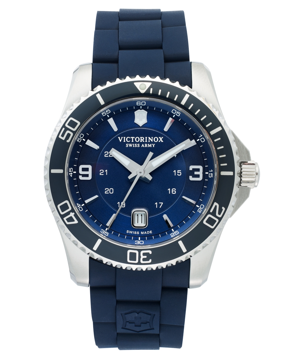 Victorinox Swiss Army Watch, Mens Maverick GS Blue Rubber Strap 43mm 241603   Watches   Jewelry & Watches