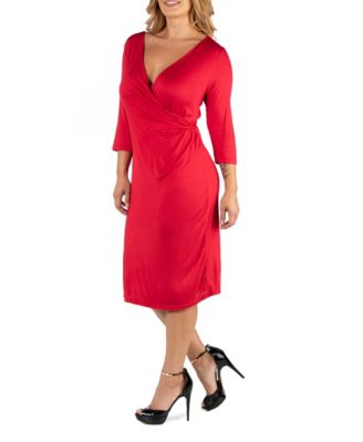 quarter sleeve wrap dress