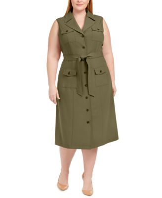 plus size utility shirt dress