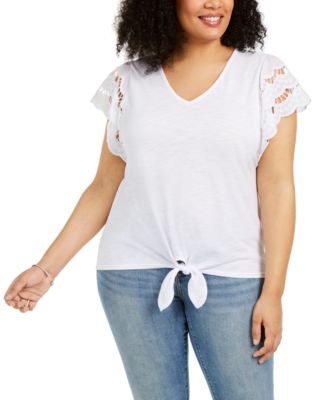 macy's style & co plus size tops