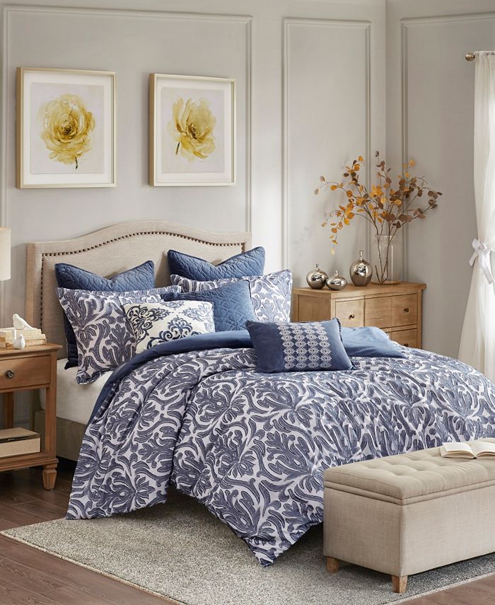 Madison Park Signature Maison 9 Piece King Cal King Comforter Set Reviews Bed In A Bag Bed Bath Macy S Cover large beds with king size bedspreads. maison 9 piece king cal king comforter set