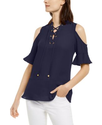 macys cold shoulder blouses