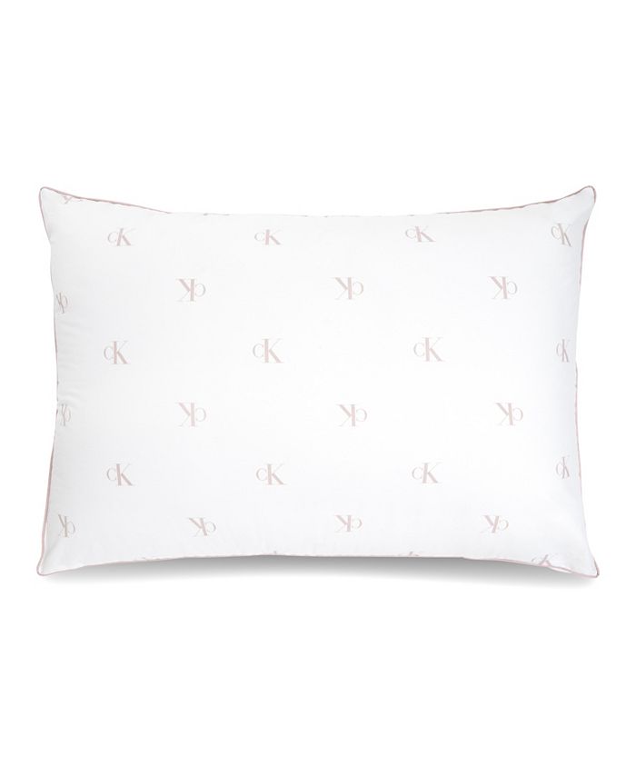 Calvin Klein Monogram Logo Firm Support Cotton Pillow, King & Reviews