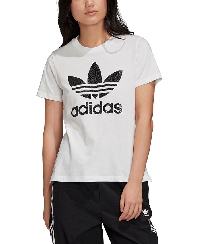 adidas Women's Cotton Printed-Logo T-Shirt & Reviews - Women - Macy's